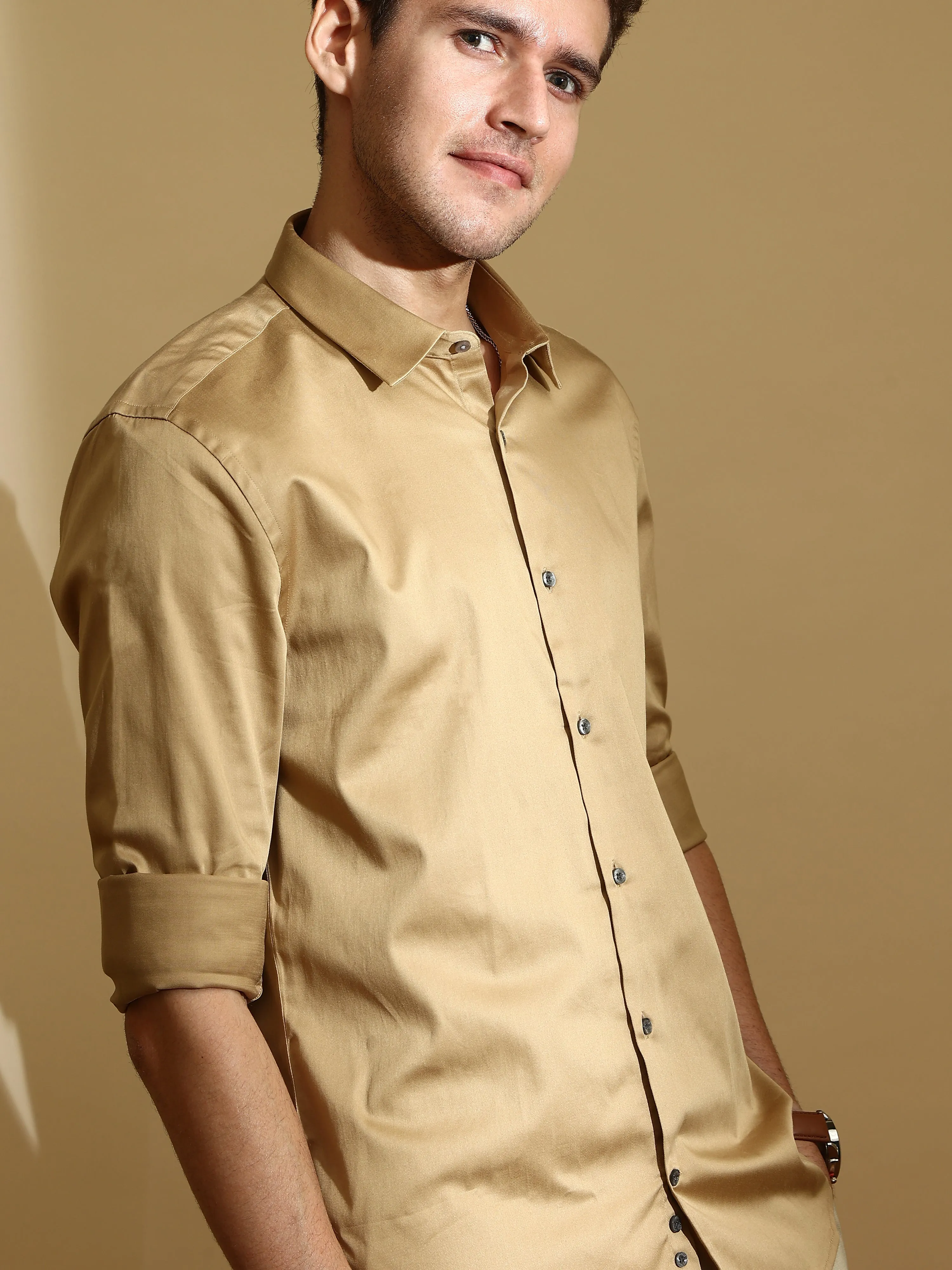 QUITE KHAKHI SEMI CASUAL SHIRT