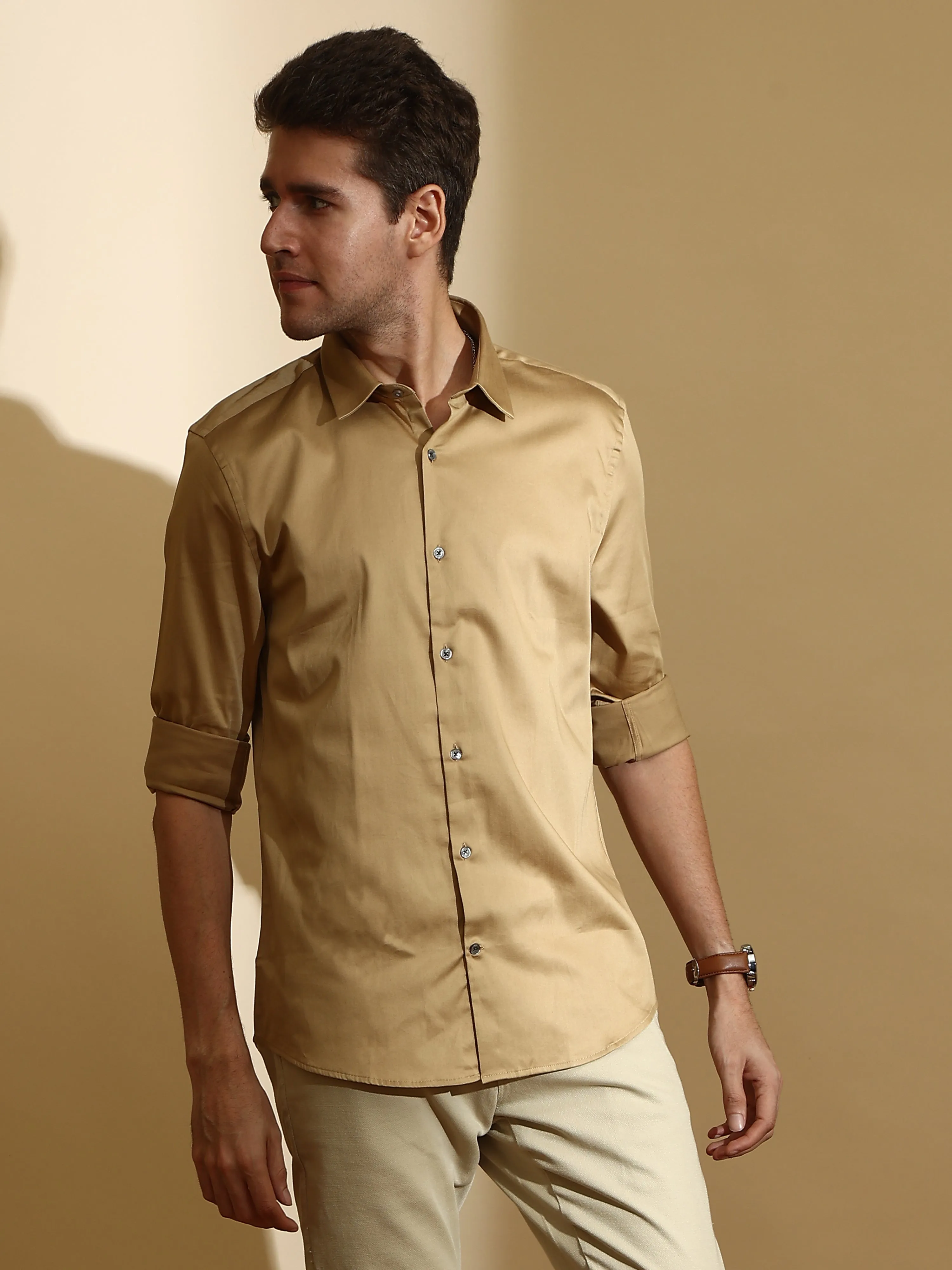 QUITE KHAKHI SEMI CASUAL SHIRT