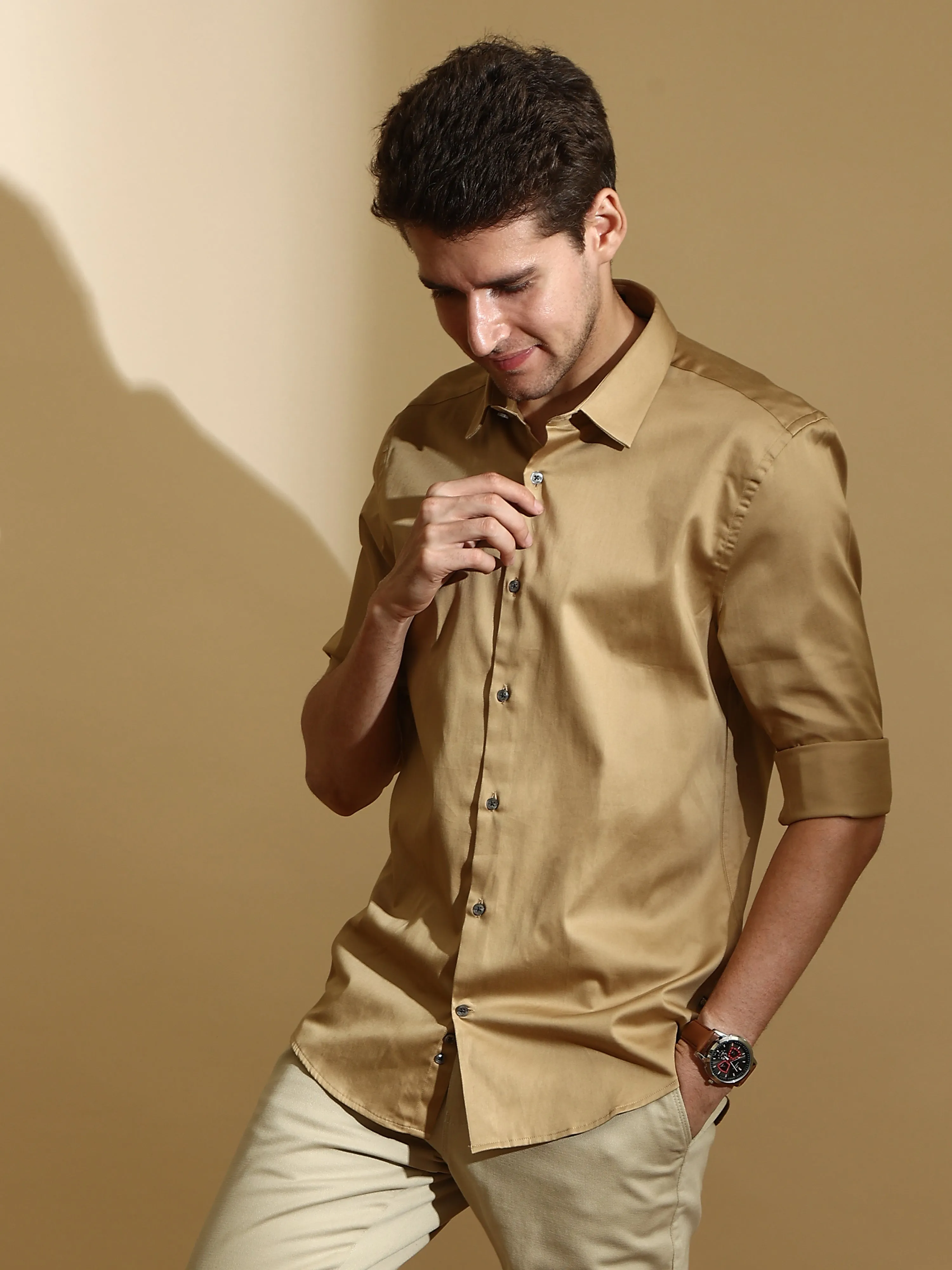 QUITE KHAKHI SEMI CASUAL SHIRT