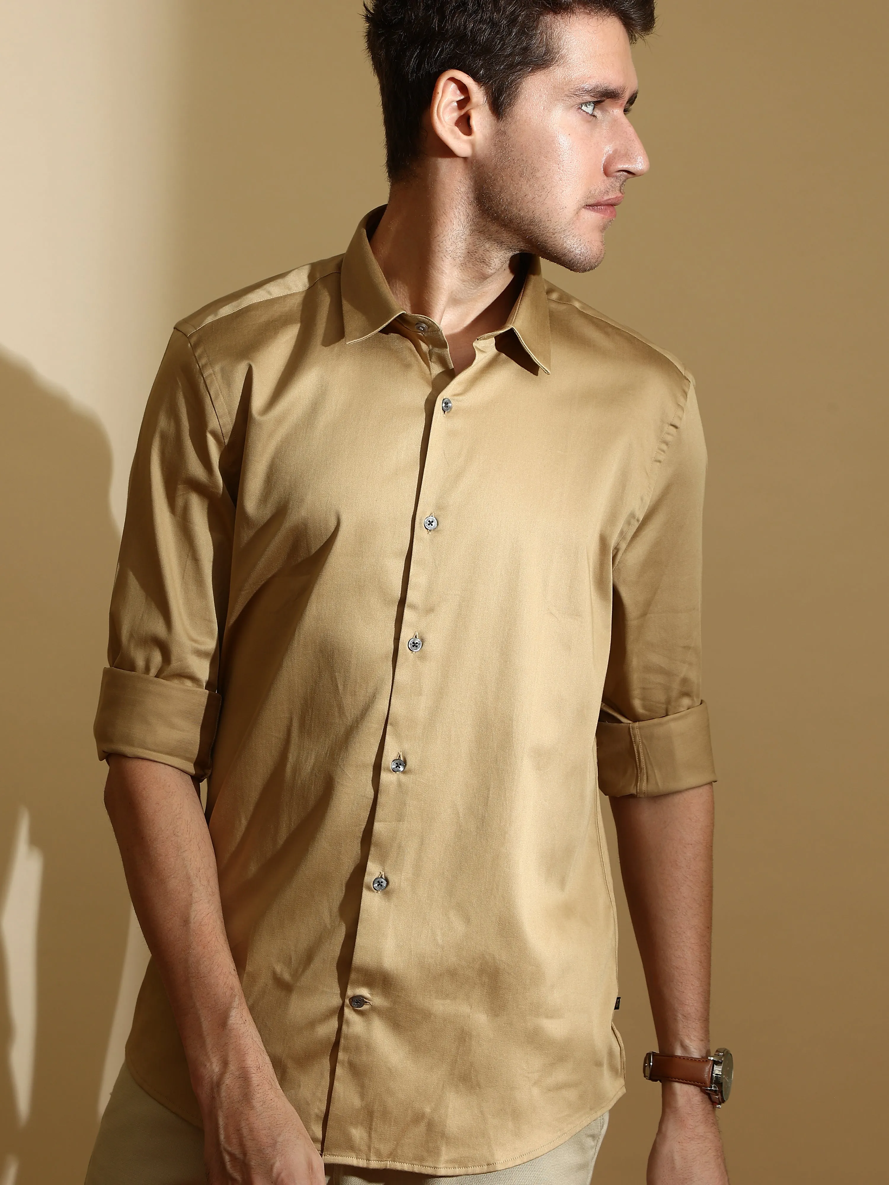 QUITE KHAKHI SEMI CASUAL SHIRT