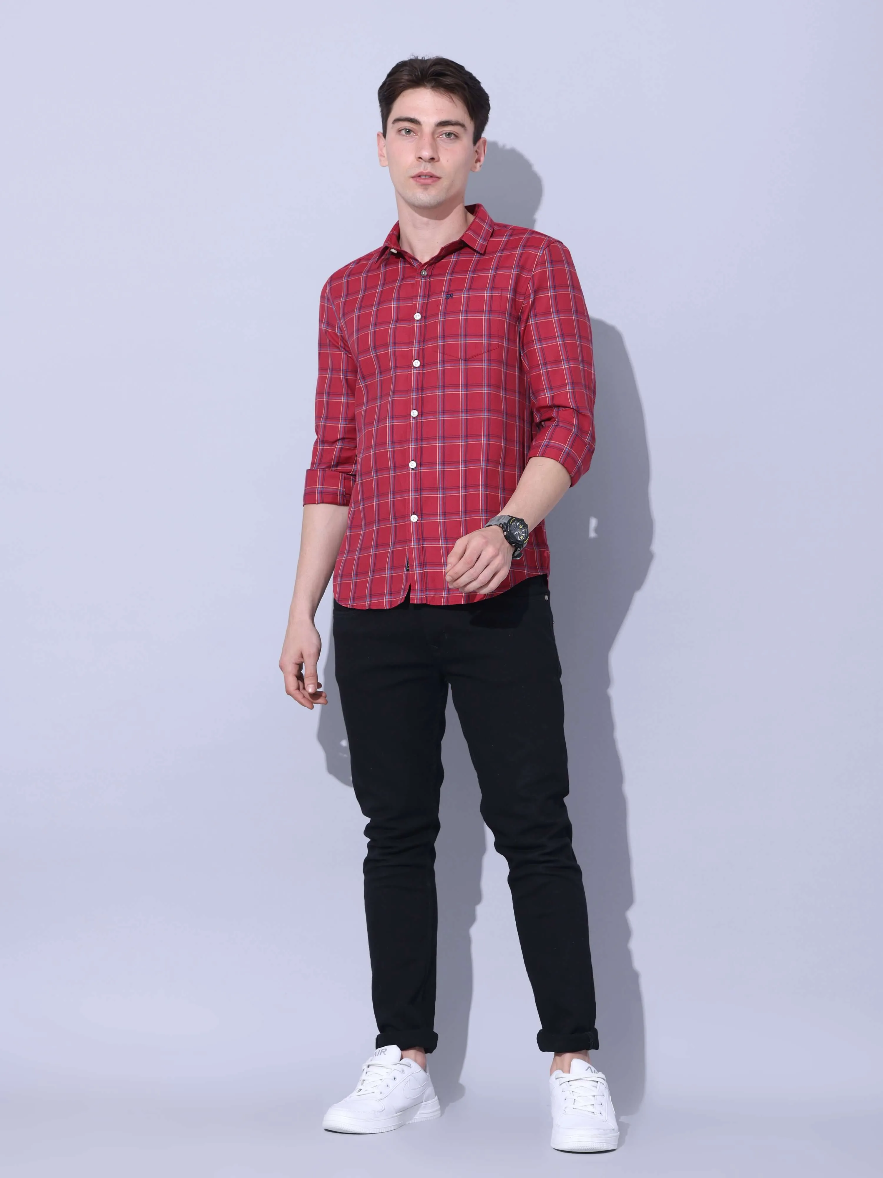 Red Checks Casual Shirt