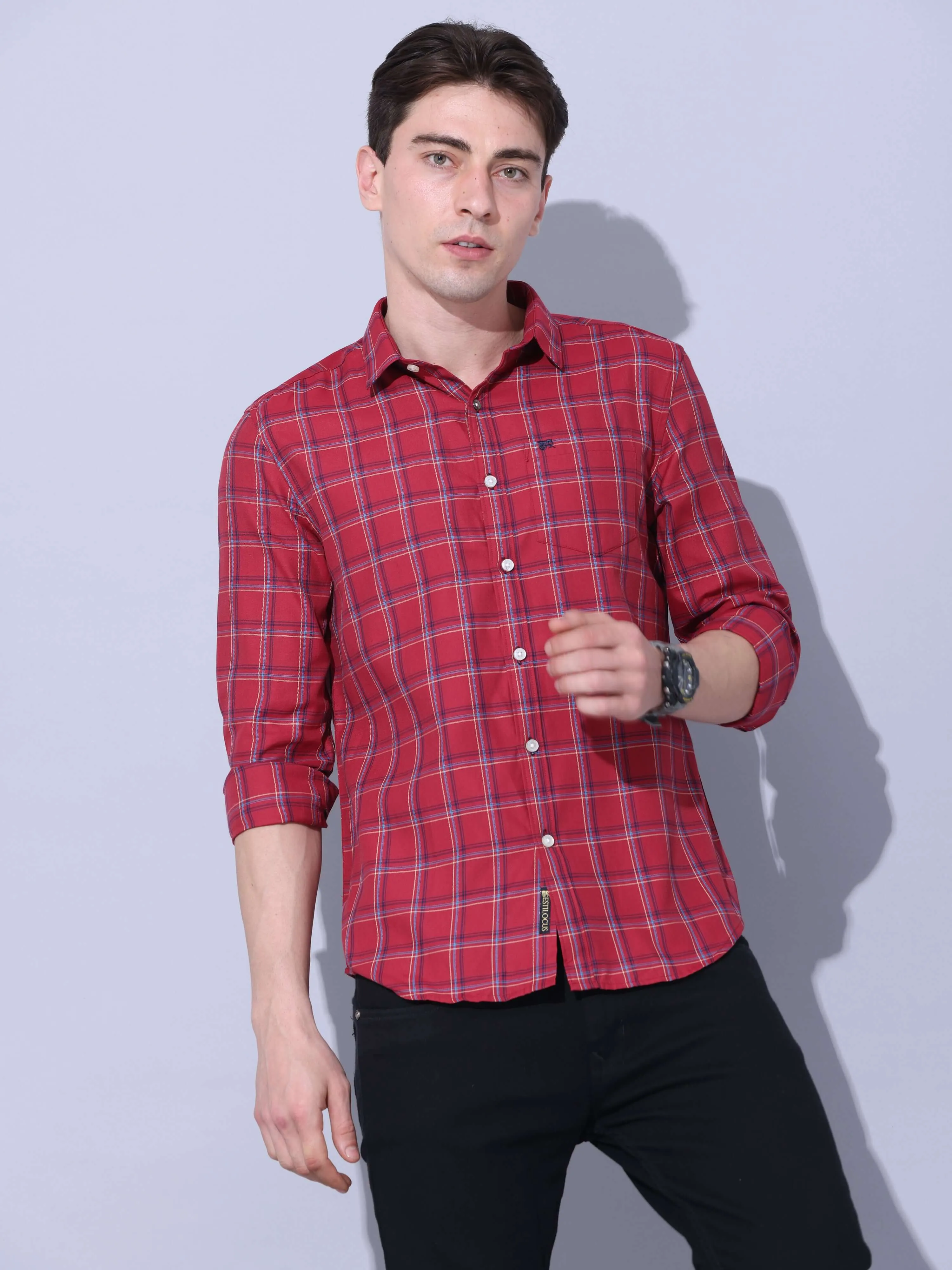 Red Checks Casual Shirt