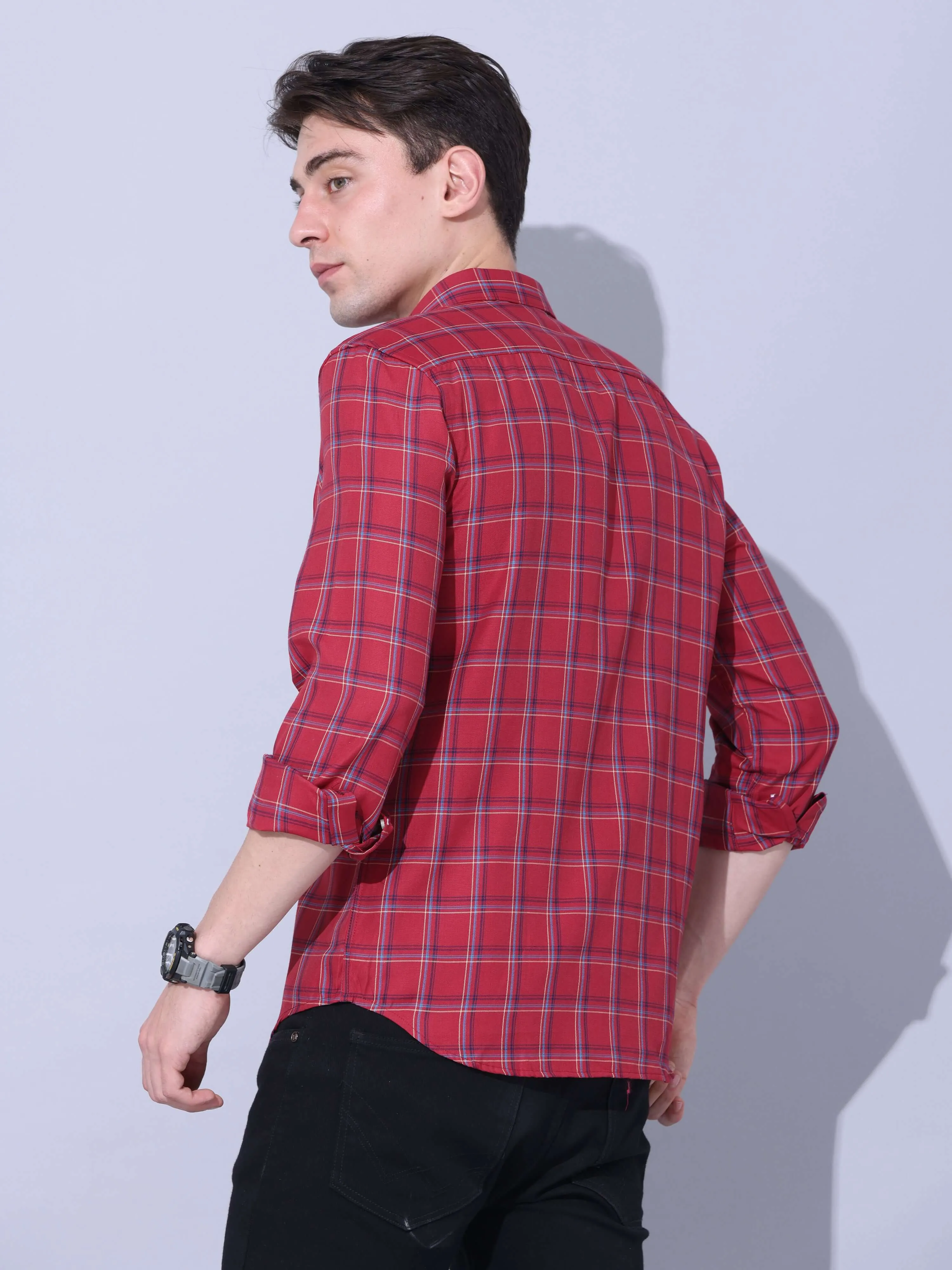 Red Checks Casual Shirt