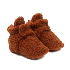 Robeez Sherpa Rust Snap Booties