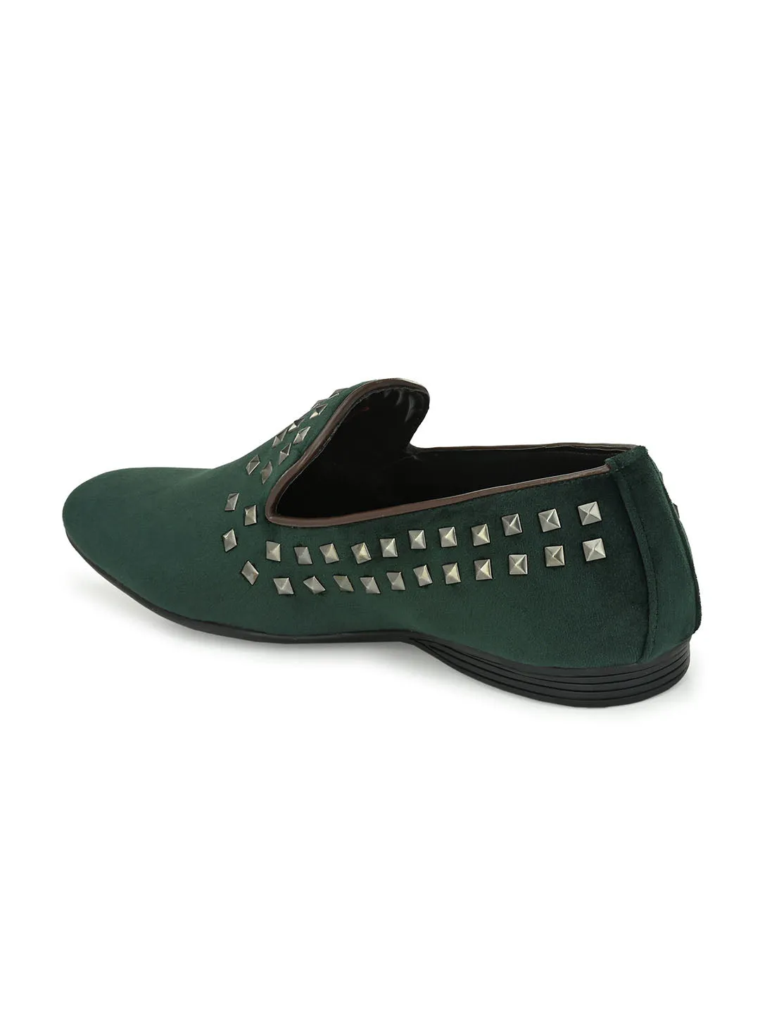 Rockstud Green Slip-ons