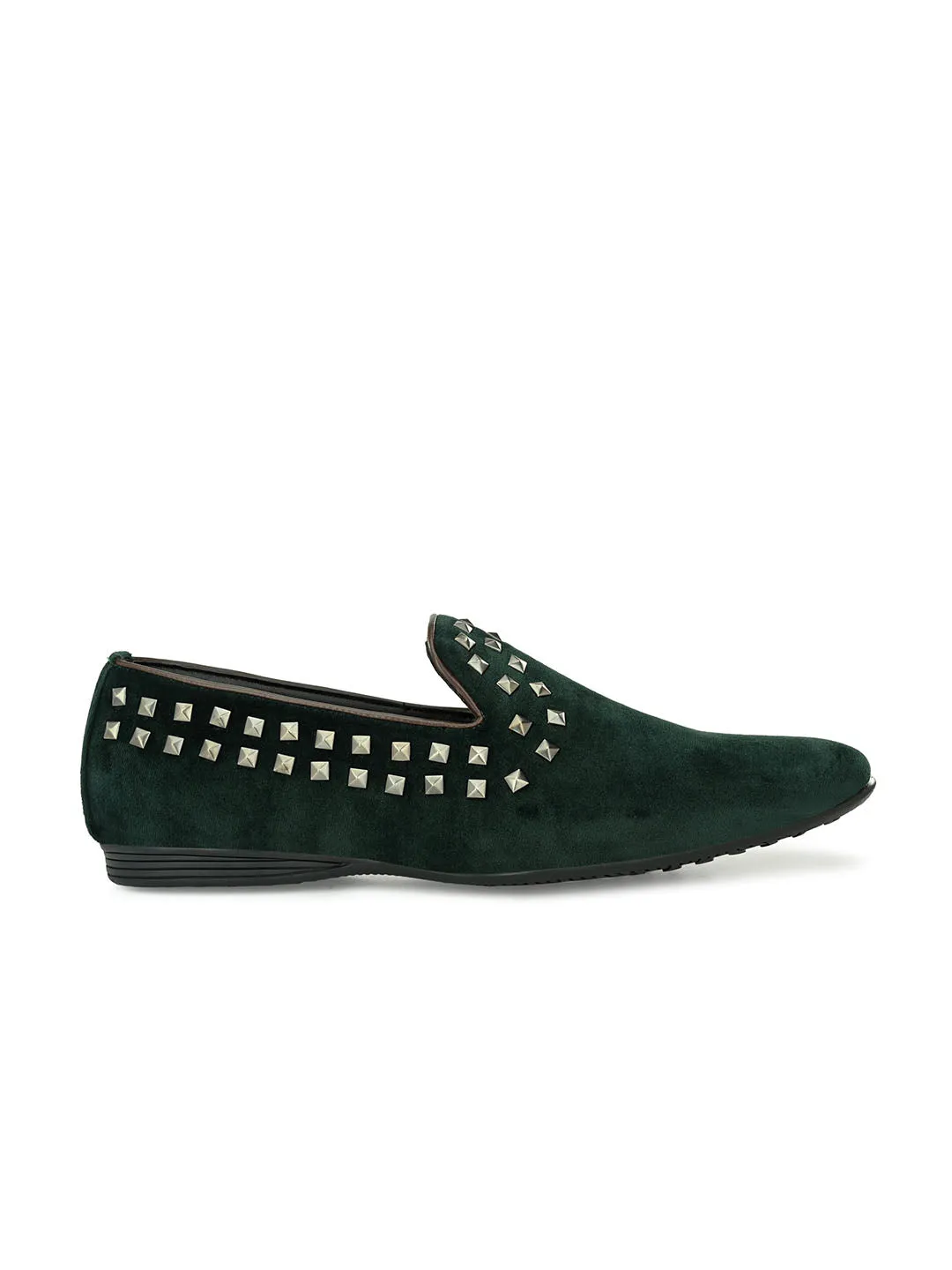 Rockstud Green Slip-ons