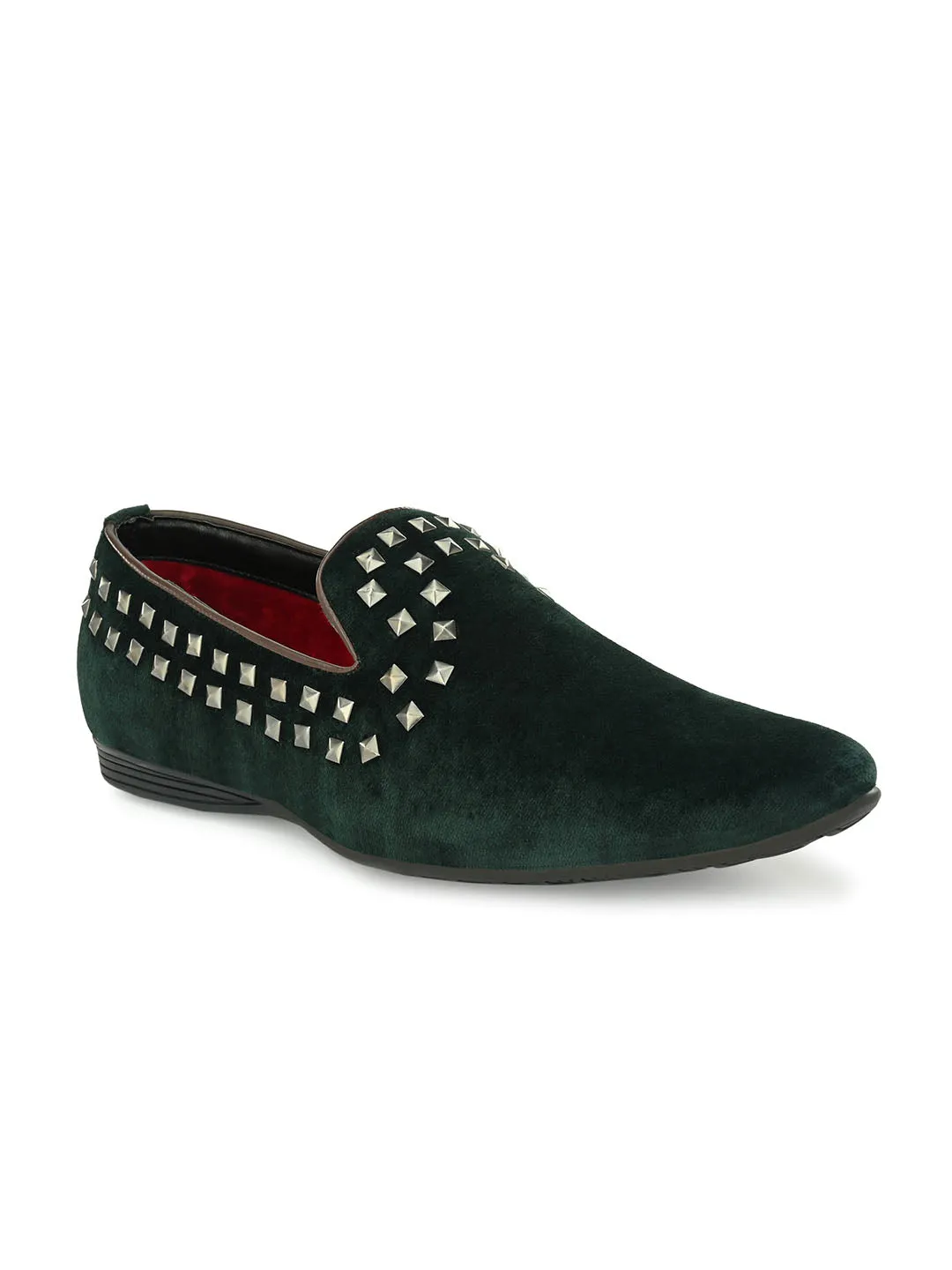 Rockstud Green Slip-ons