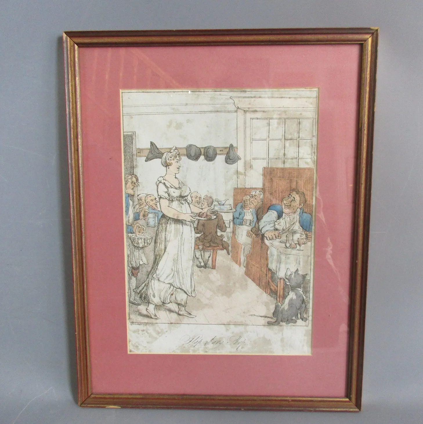 'Slap, Bang, Shop' Hand Coloured Print Antique Georgian 1815