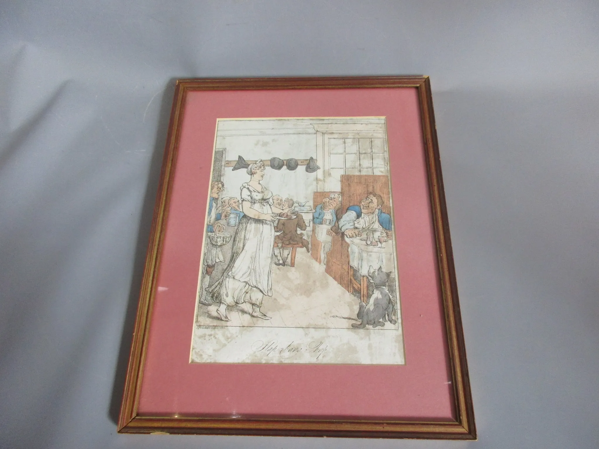 'Slap, Bang, Shop' Hand Coloured Print Antique Georgian 1815