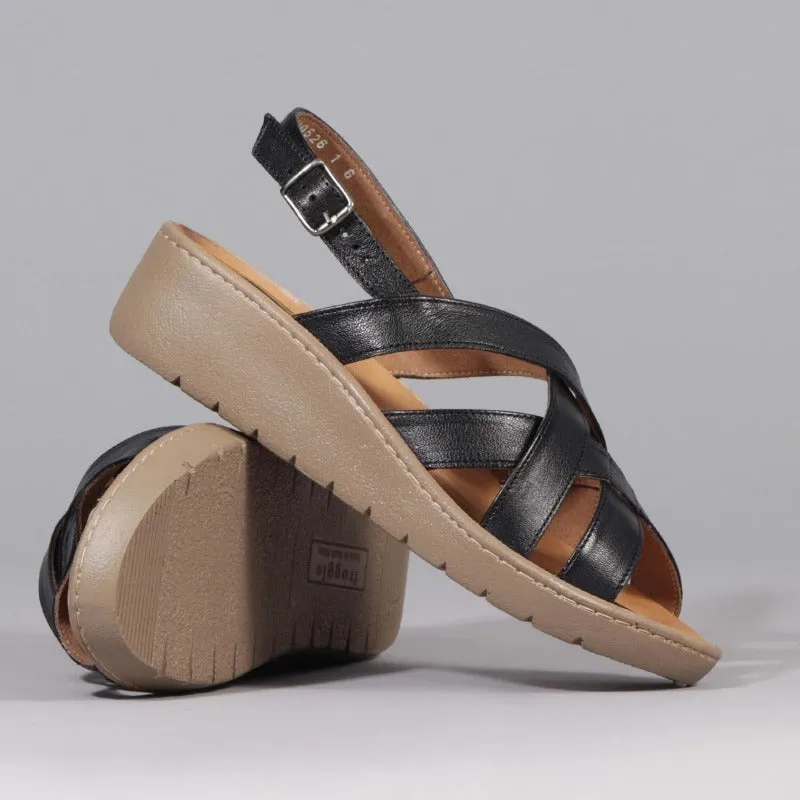 Slingback Sandal with Removable Footbed in Black - 12534