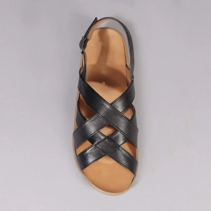 Slingback Sandal with Removable Footbed in Black - 12534