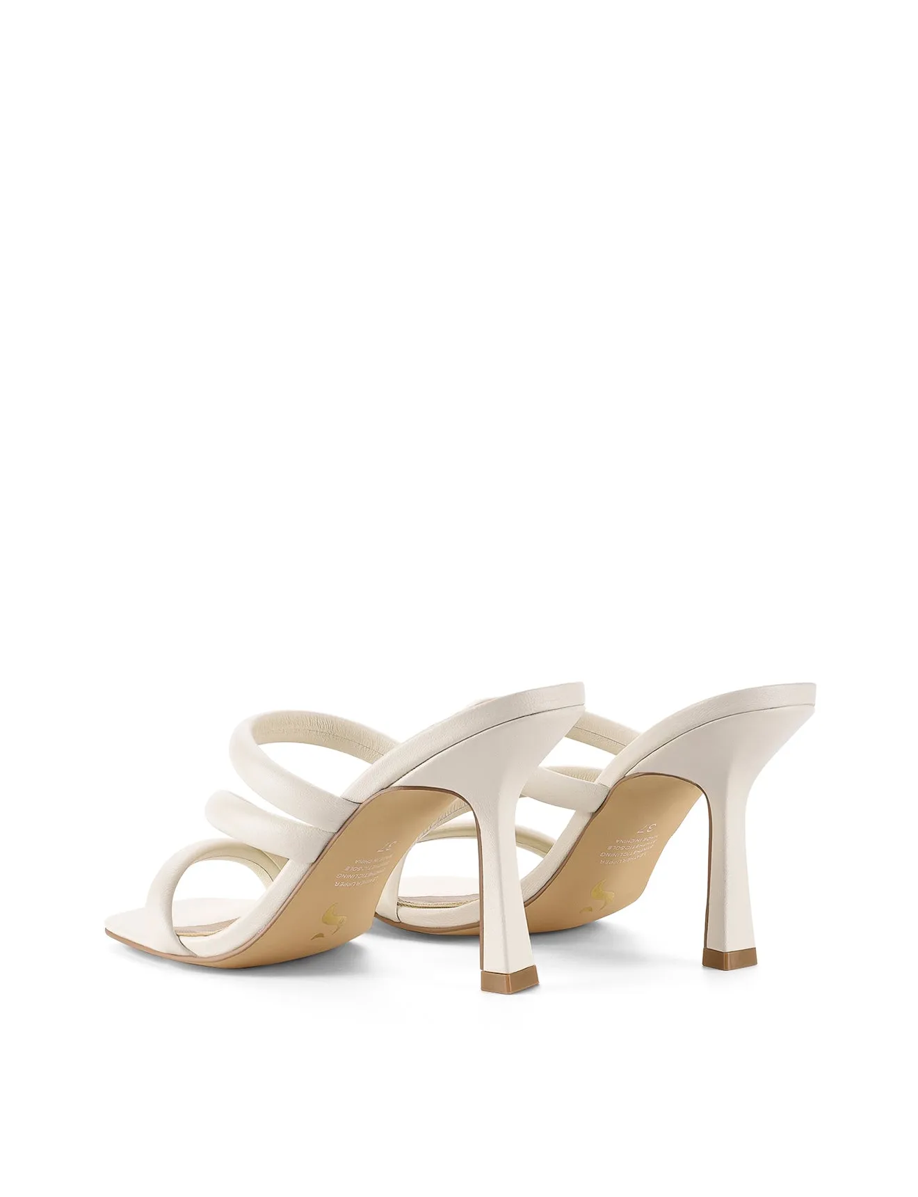 Spence Heeled Sandals - Chalk Leather