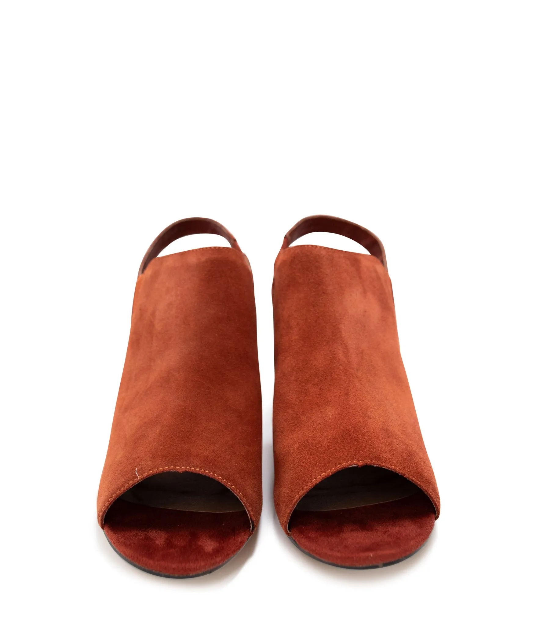 Stonecrest Heeled Mule in Rust Suede