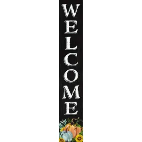 Welcome with Multicolor Pumpkins Vinyl Weatherproof Porch Board