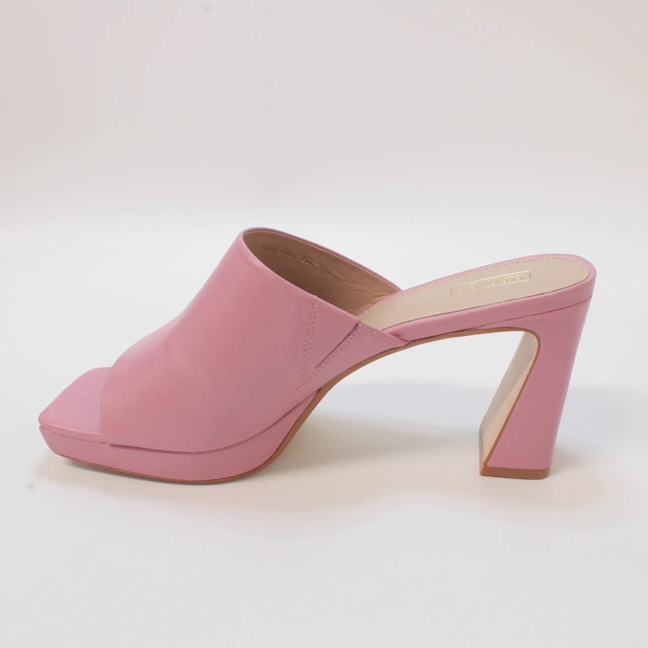 Womens Office Match Maker Platform Mules Pink Leather