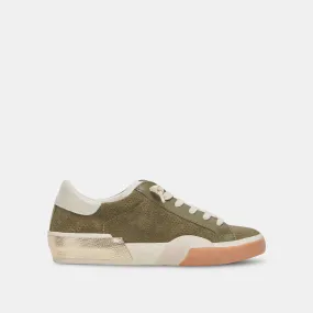 ZINA PLUSH SNEAKERS MOSS PERFORATED SUEDE